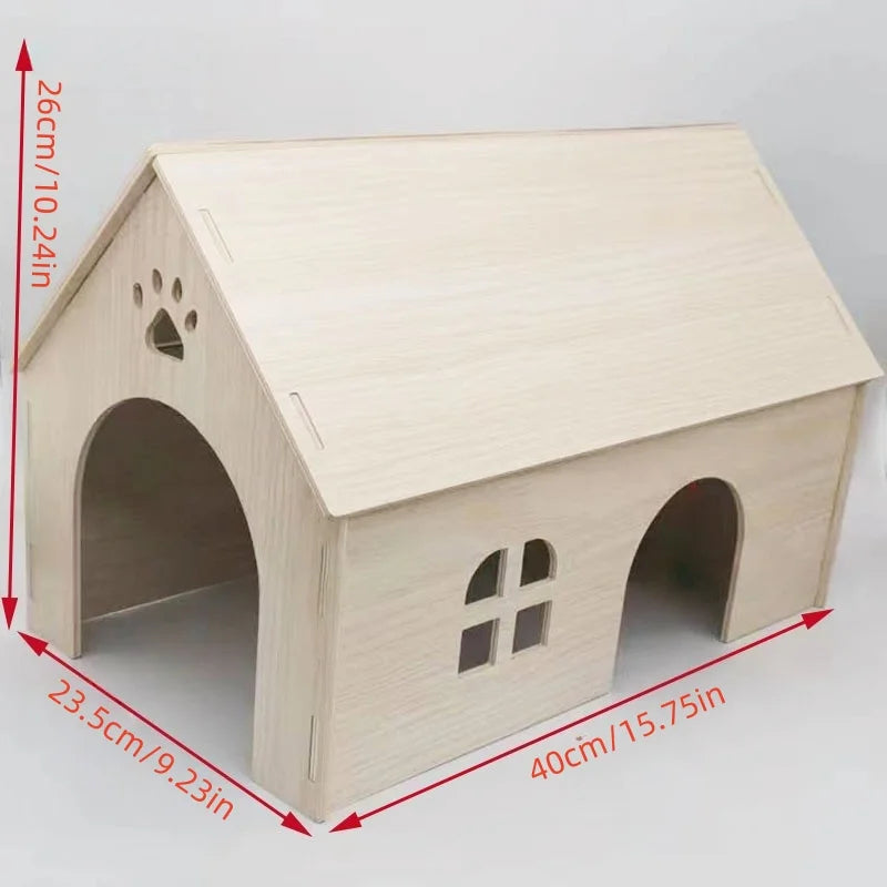 Squirrel Design Wooden Nest House Landscape Home For Pets
