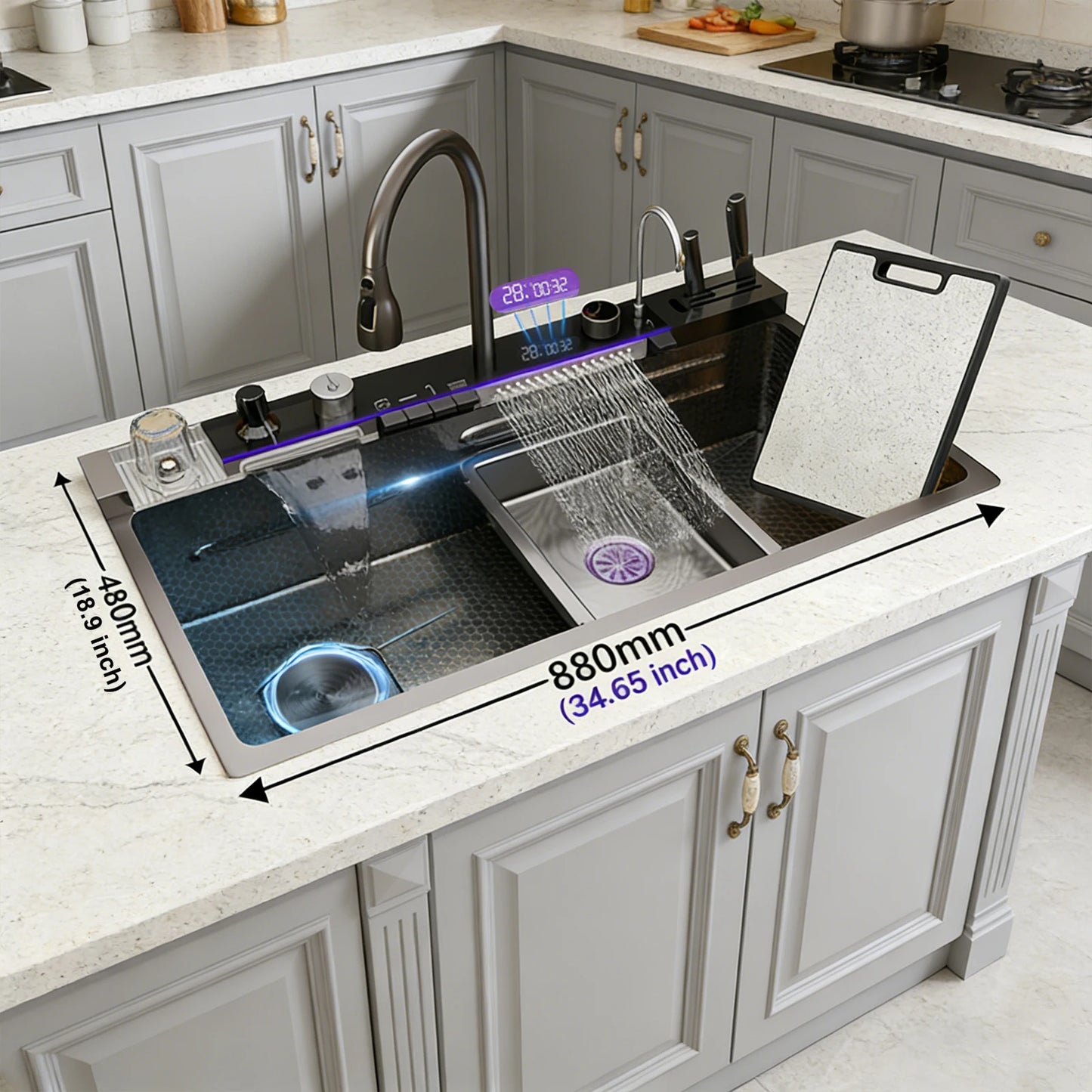 Telisiya Stainless Steel Kitchen Faucet With Digital Display