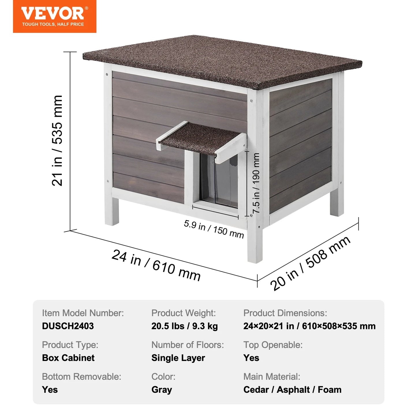SucceBuy Outdoor Cat House Weatherproof Shelter With Foam Insulation
