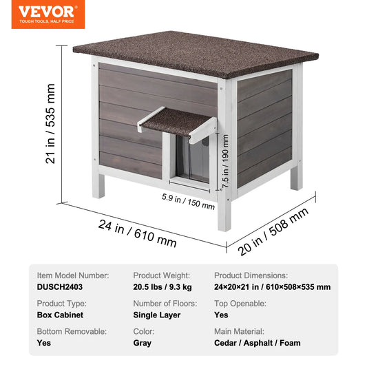 SucceBuy Outdoor Cat House Weatherproof Shelter With All Round Foam Insulation