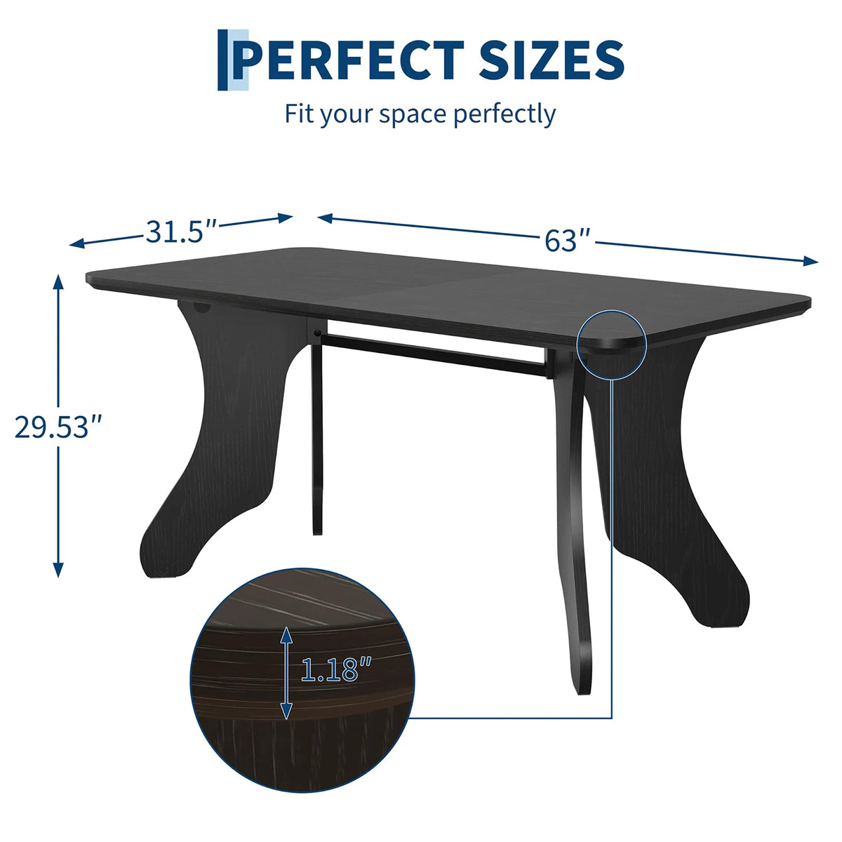 HiMISS Modern Farmhouse Dining Table With Antler Legs