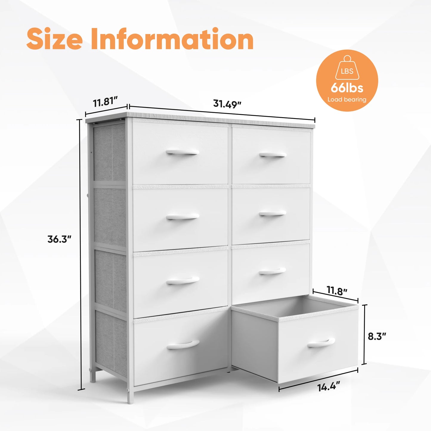 JHK Eight Drawer Wardrobe With Durable Steel Frame