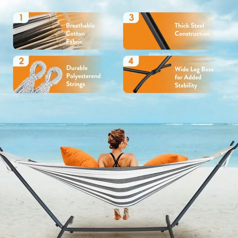 Gyroor Adjustable Stand Hammock With Storage Bag For Outdoor