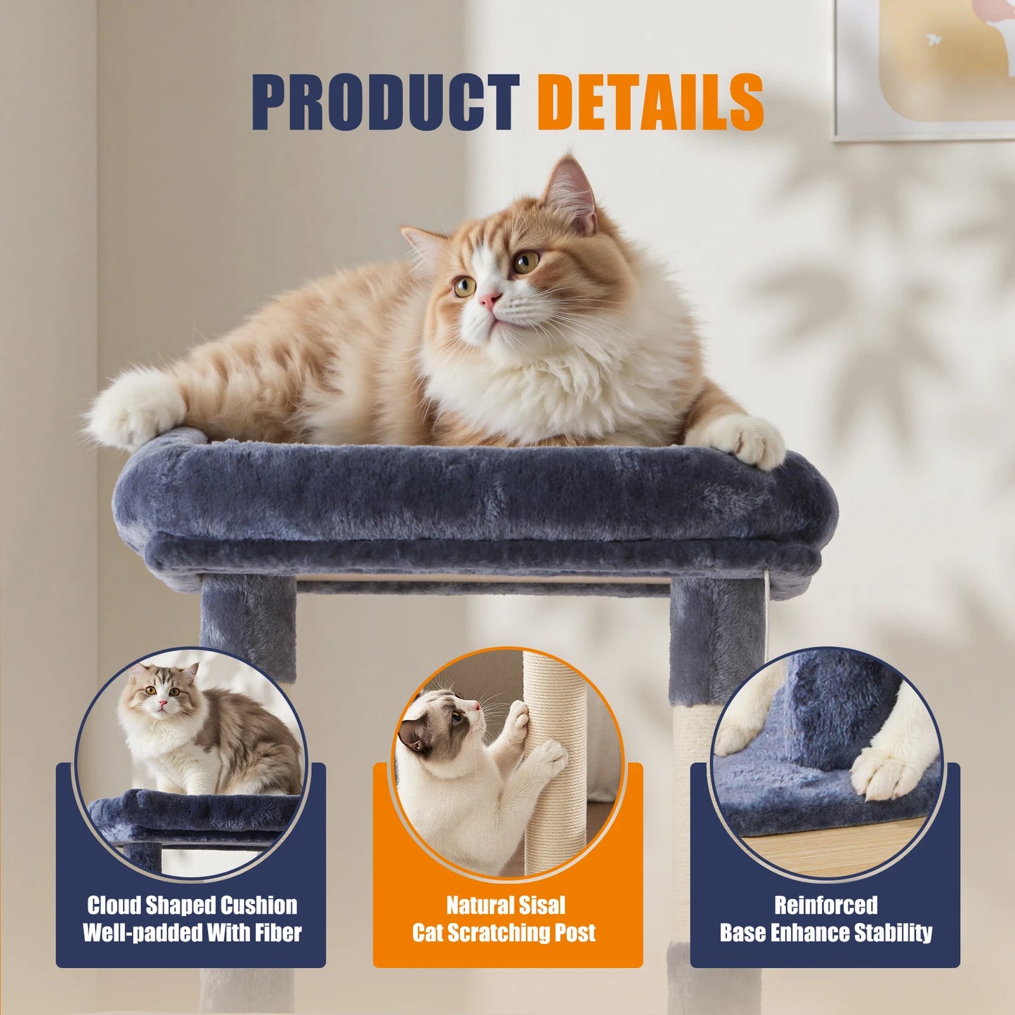 MCQ Sisal Cat Climbing Tower With Multi Level Scratching Posts