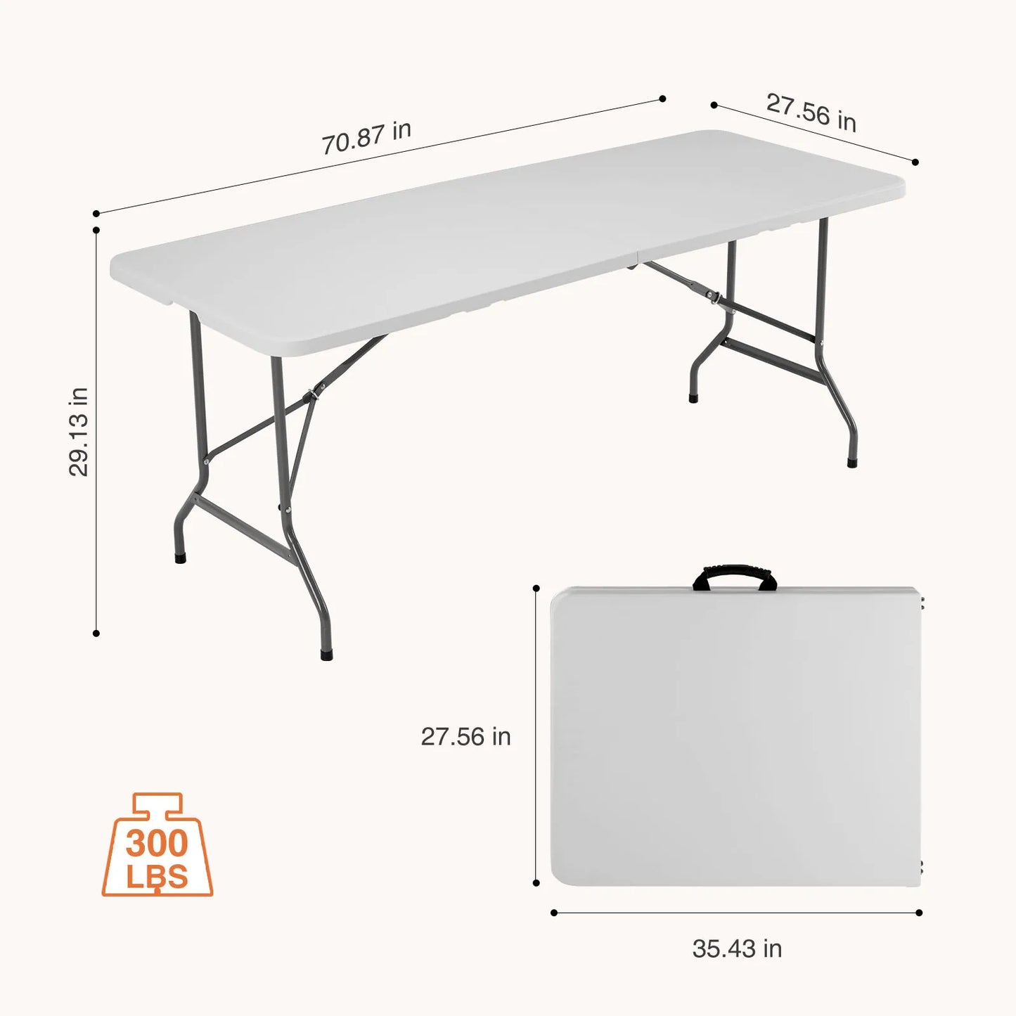 JHK Portable Folding Outdoor Indoor Heavy Duty Table