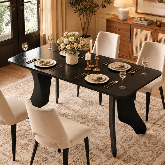 HiMISS Modern Farmhouse Dining Table With Antler Legs