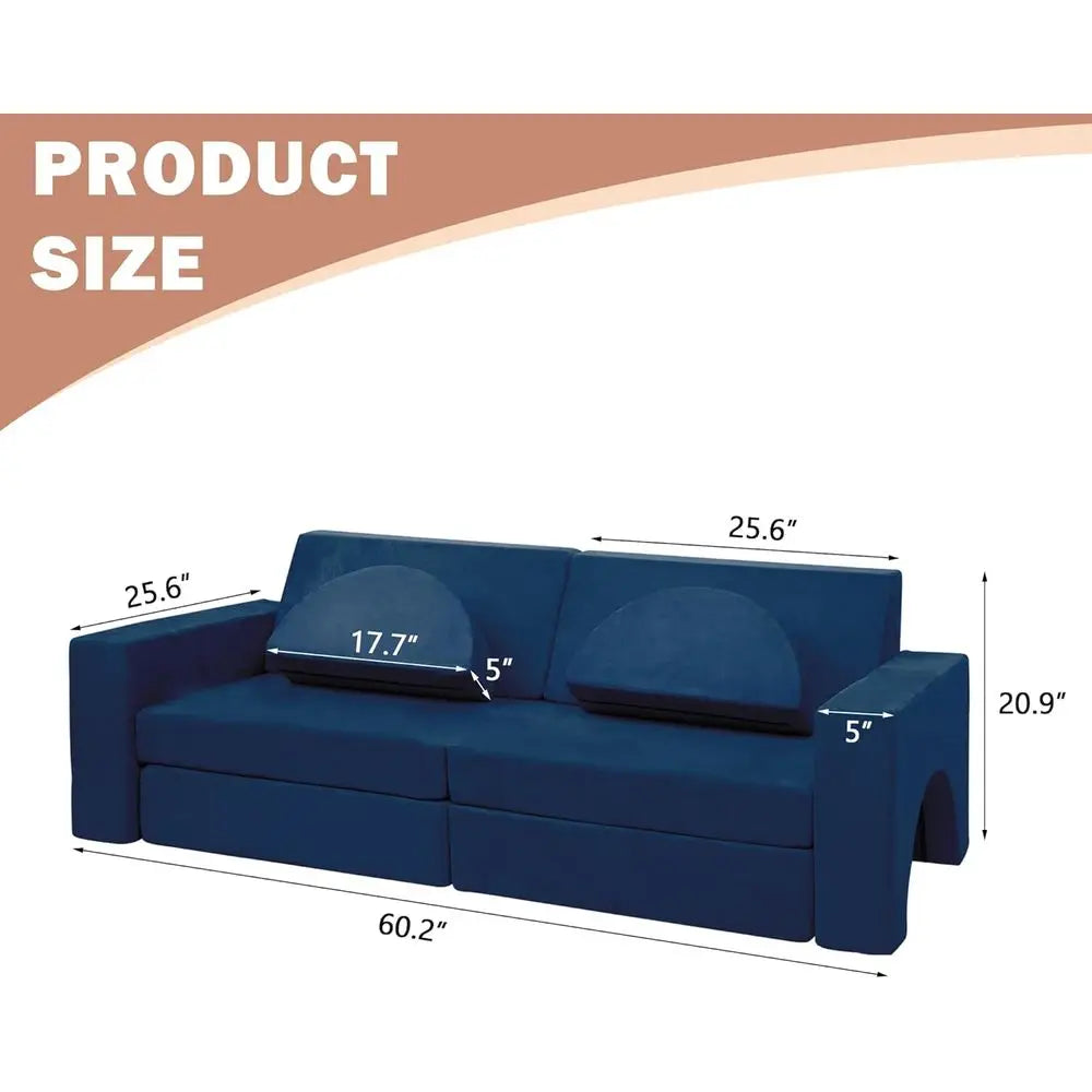 LISM Modular Kids Play Couch 10-Piece Sectional Sofa Set