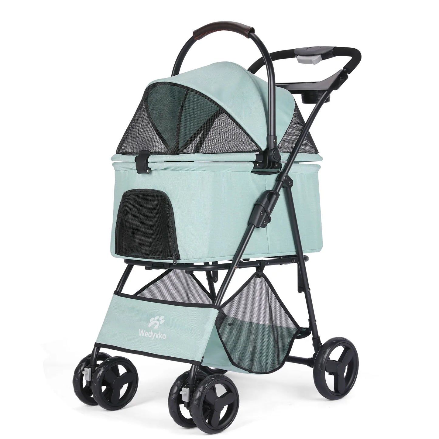 Folding Three In One Pet Stroller With Removable Carrier