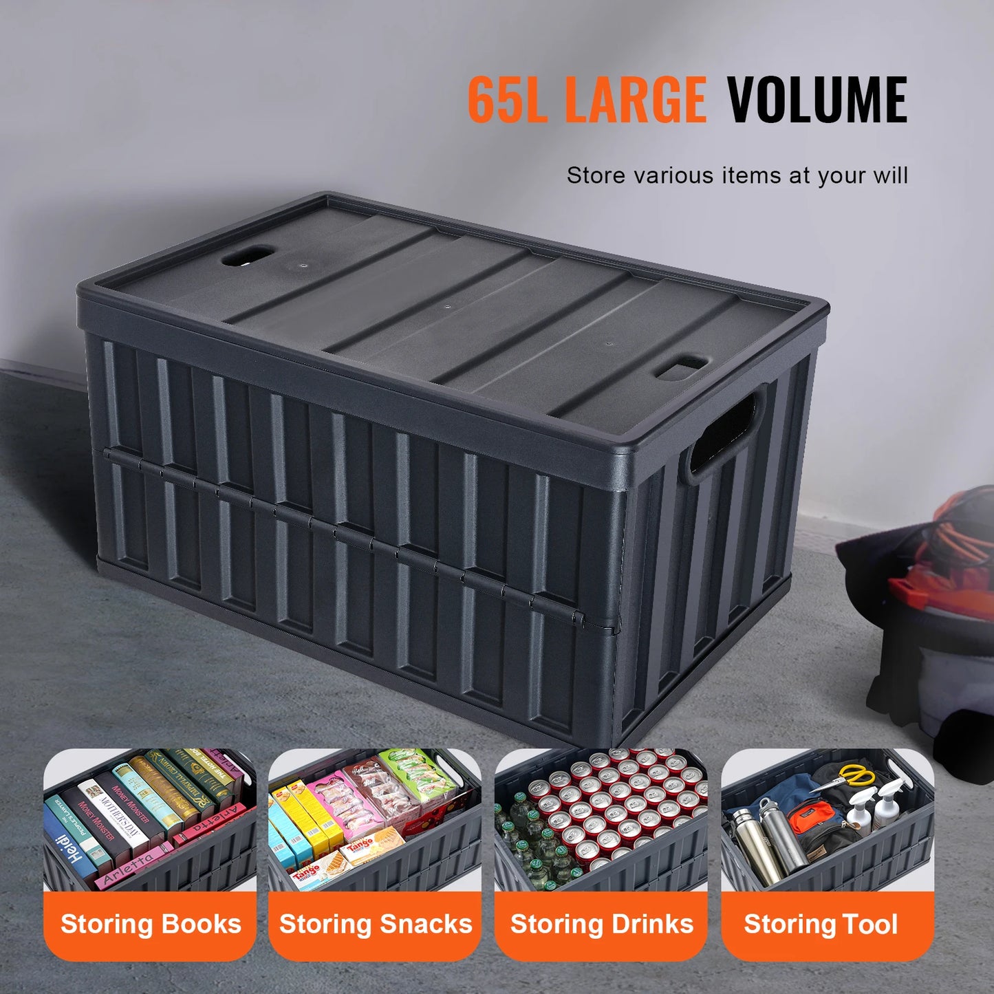 Foldable Stackable Storage Bins With Lids For Home Organization