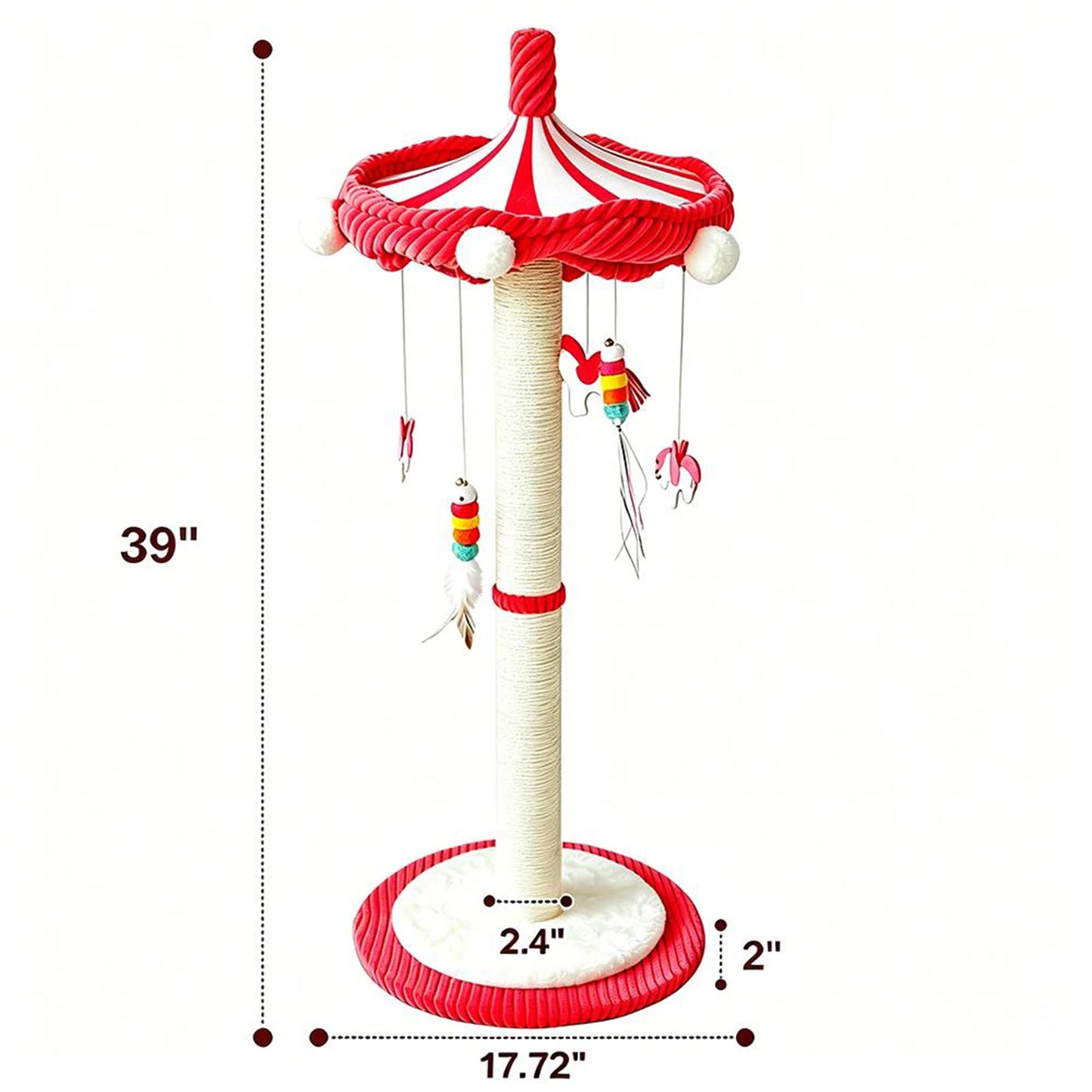 Cwv Carousel Cat Scratching Post With Rotating Toy Stand