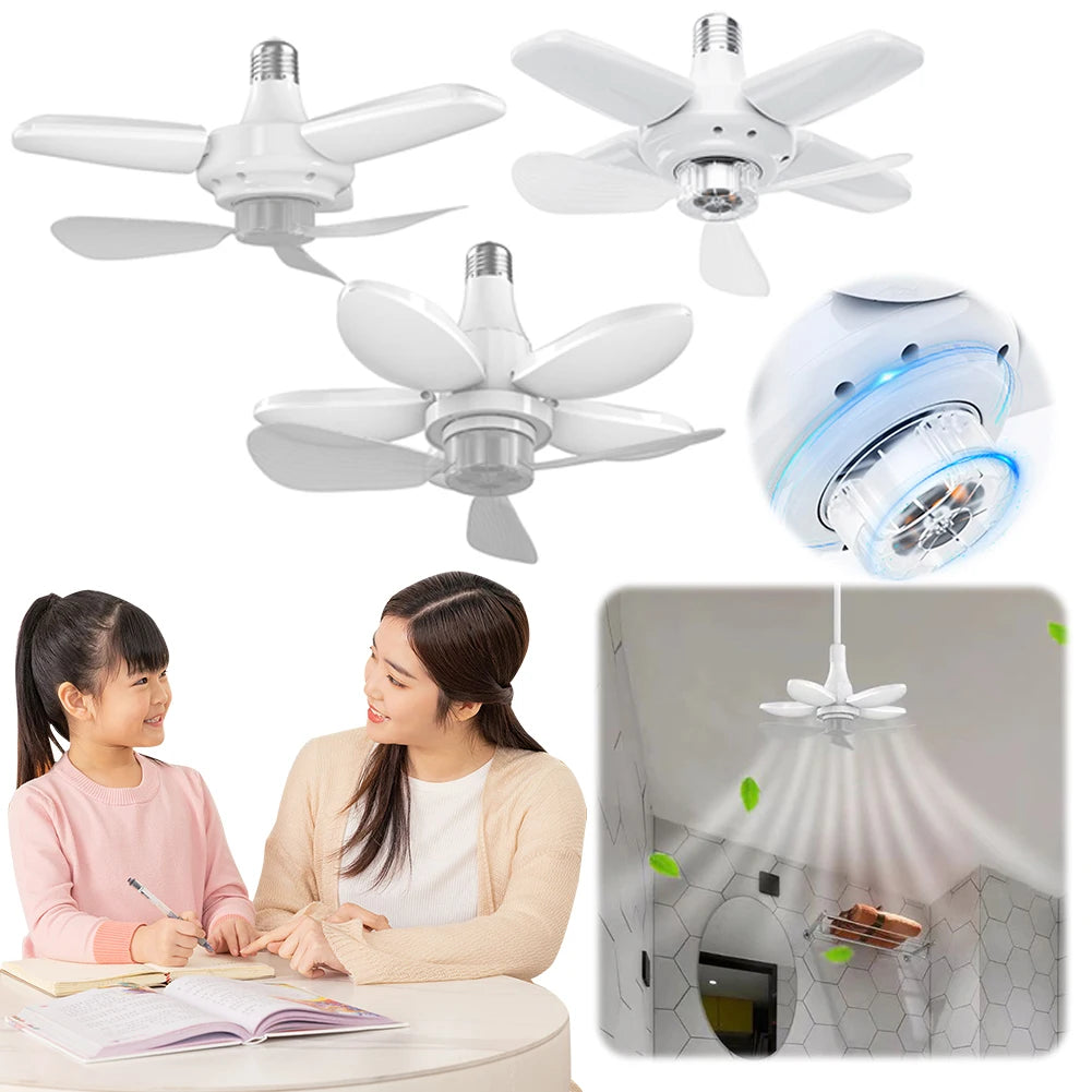 Sikiwind Modern LED Ceiling Fan With Silent Remote Control For Bedroom
