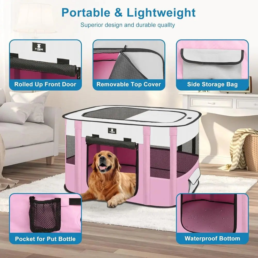 Portable Puppy Cat Play Pen Indoor Outdoor Tent Cage