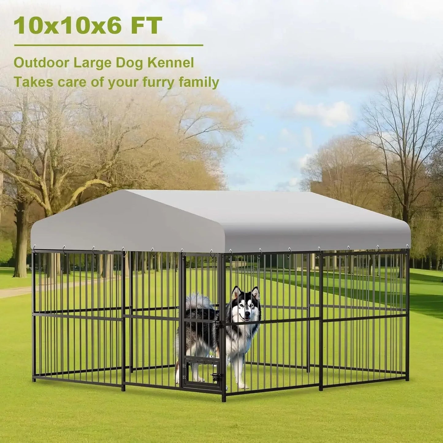 Heavy Duty Outdoor Dog Kennel With Roof And Lock Cage