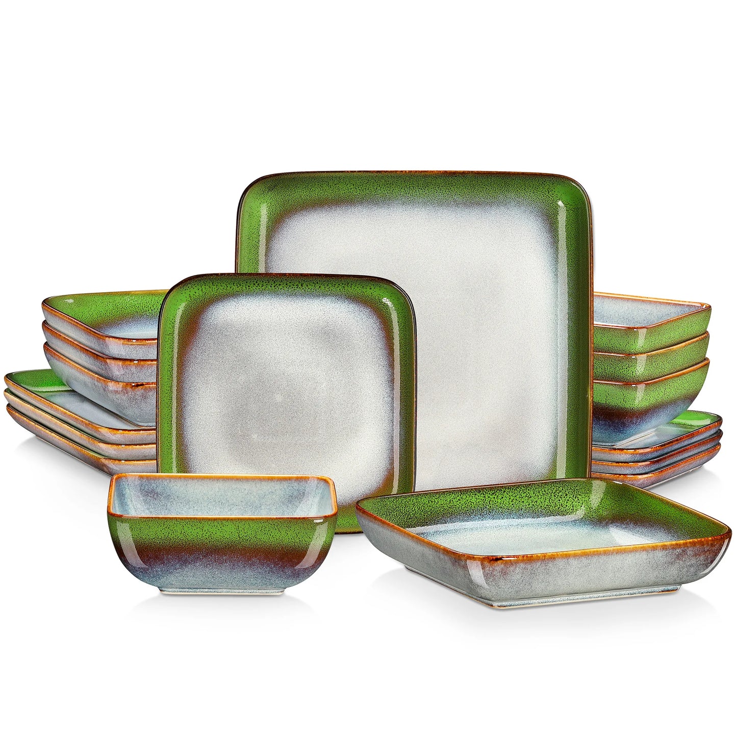 MALACASA Stern Dinner Set 16 Piece for Four People Ceramic