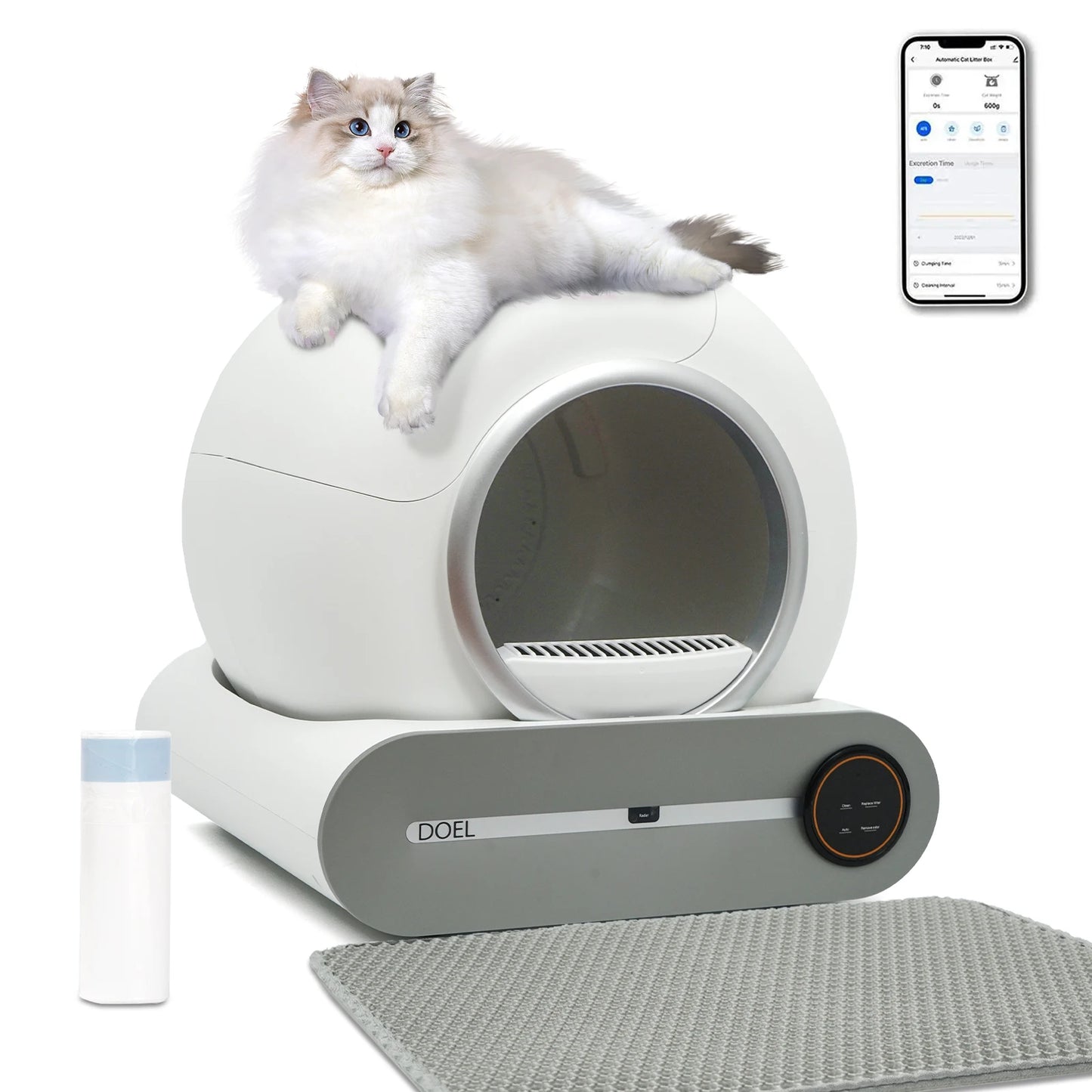 DOEL Automatic Self Cleaning Cat Litter Box With App WiFi