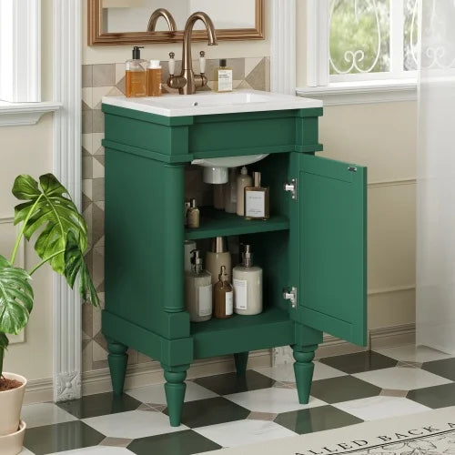 Modern Bathroom Vanity With Sink And Door Cabinet Storage