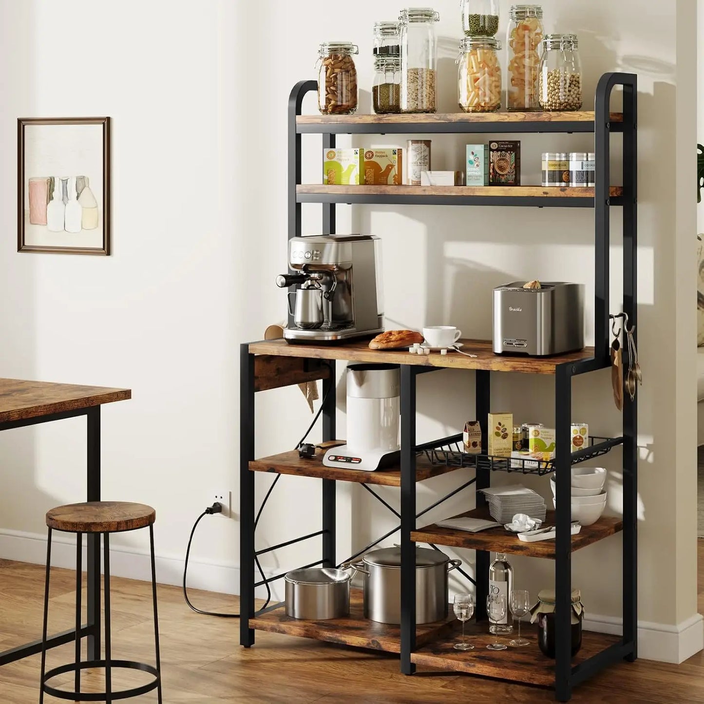 Twister CK Five Tier Kitchen Baker Rack With Power Outlet