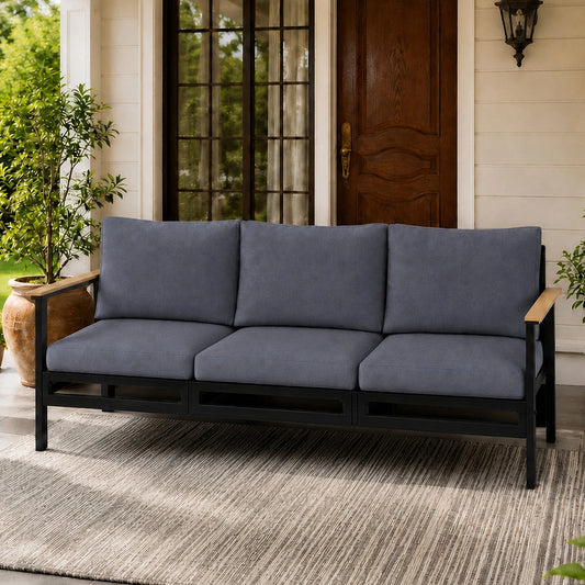 Avenvista Outdoor Patio Furniture Set Metal Sofa With Armrests