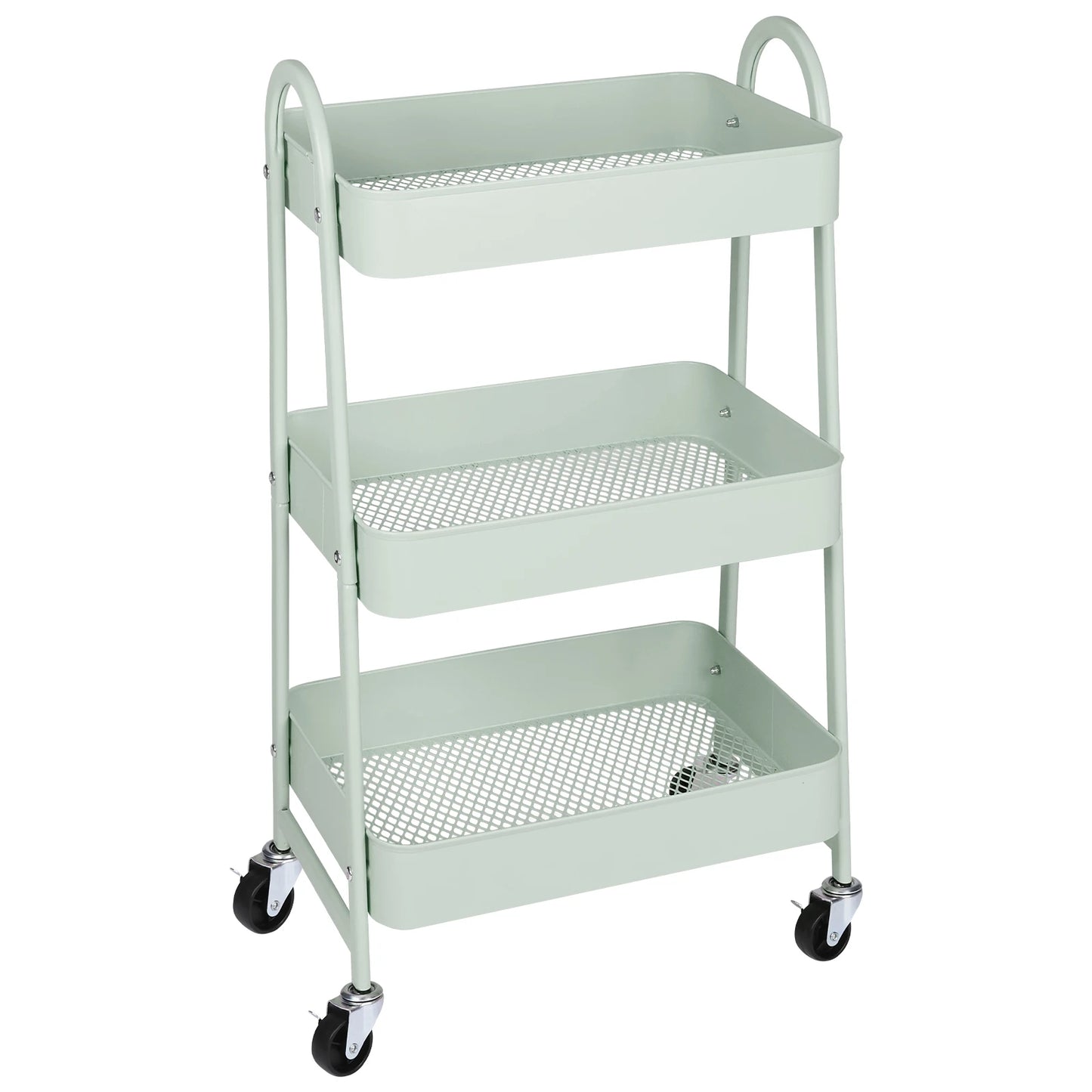 JHK Rolling Storage Cart With Lockable Wheels For Home Office