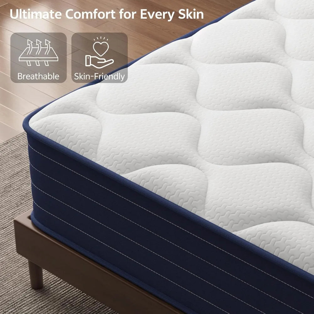 Pocket Spring And Memory Foam Mattress In A Box, Medium Firm