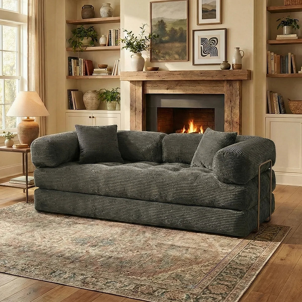 YQzyphyna Futon Sofa Bed 4 In 1 Convertible Couch Unit