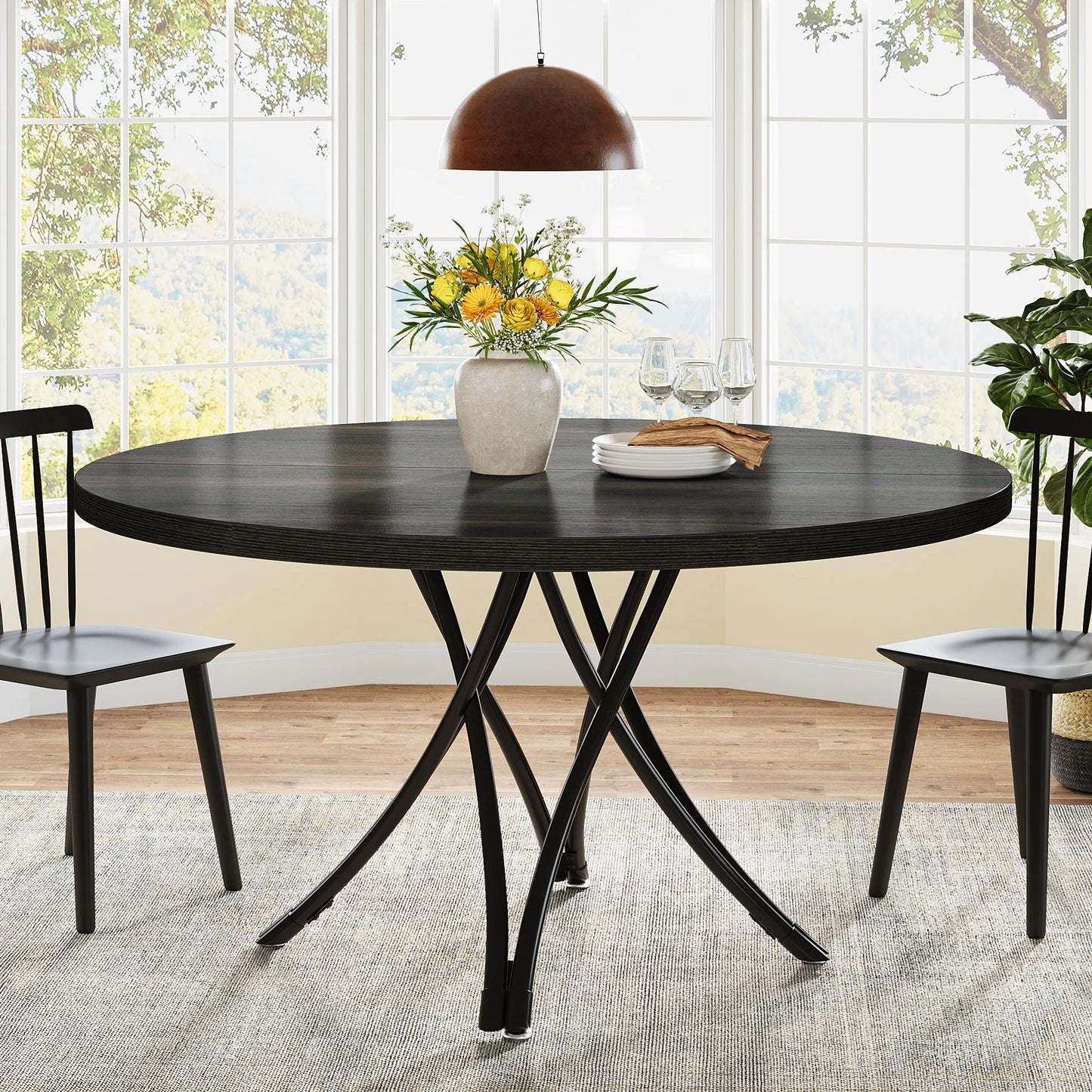 Tribesigns Round Wooden Dining Table For Modern Homes