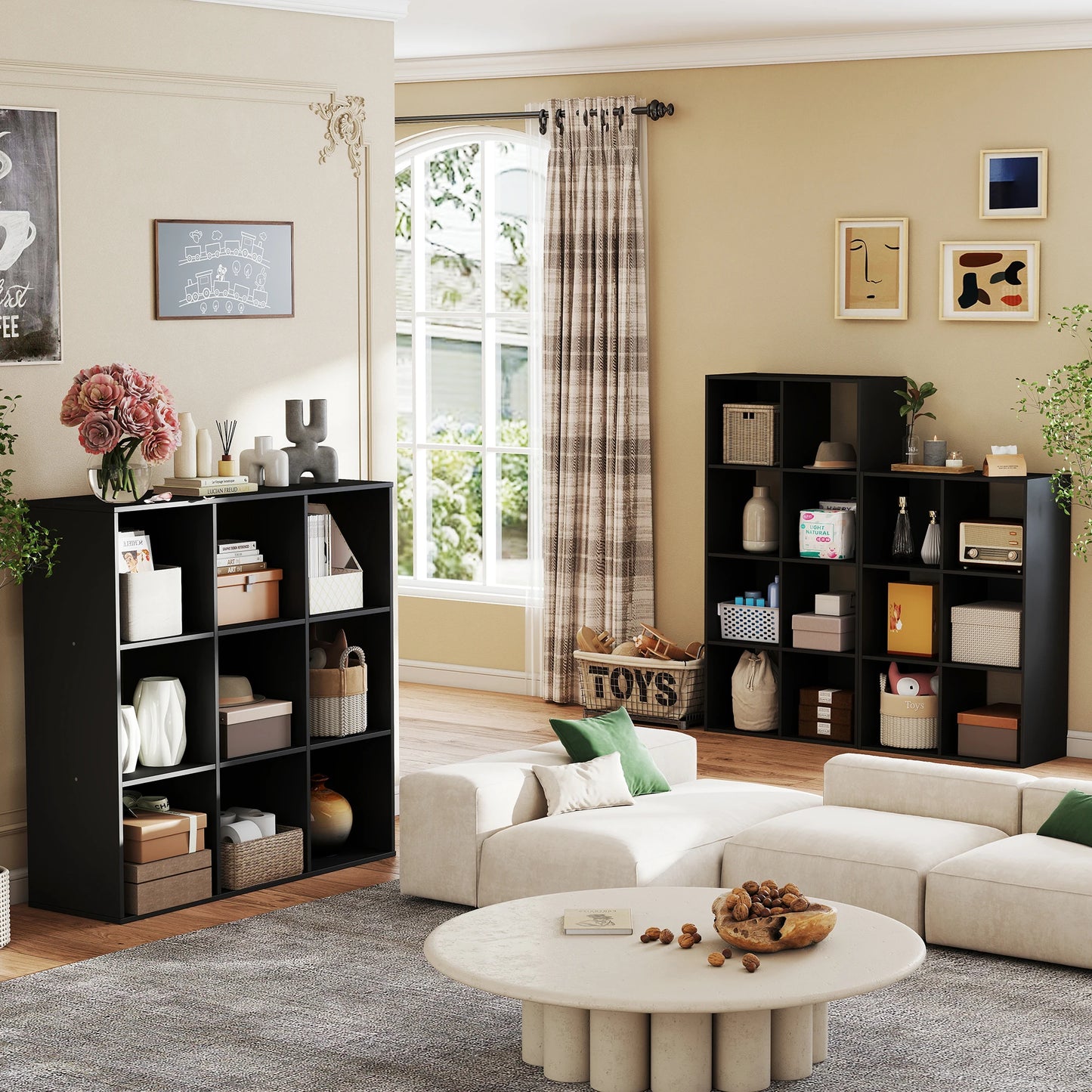 JHK Nine Cube Storage Organizer Wooden Shelf Bookcase