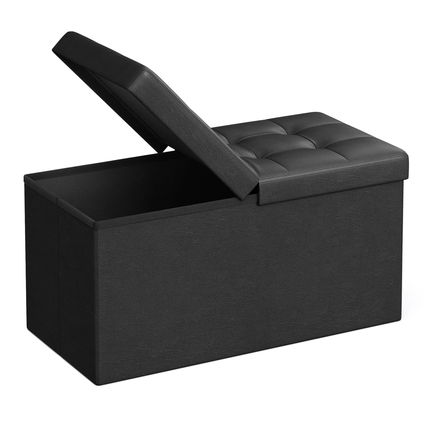 XIUWO Padded Storage Ottoman Bench With Flip Lid Design