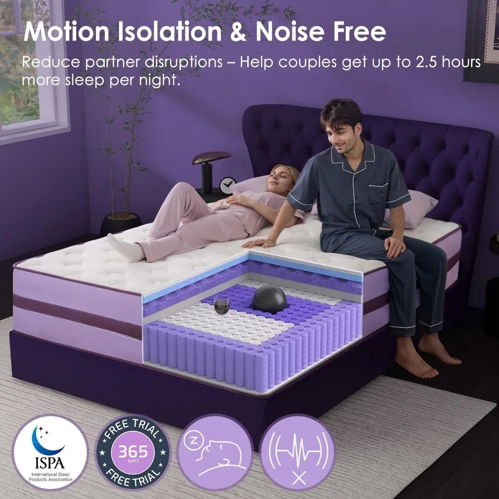 XIAOLANG Plush Hybrid Mattress With Lumbar Support And Pressure Relief