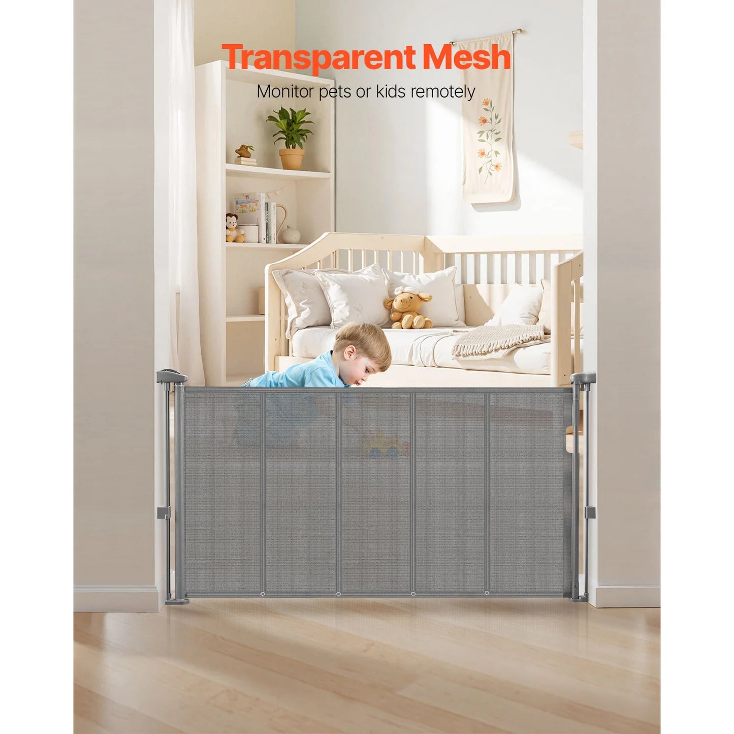 SucceBuy Retractable Mesh Baby And Pet Security Gate