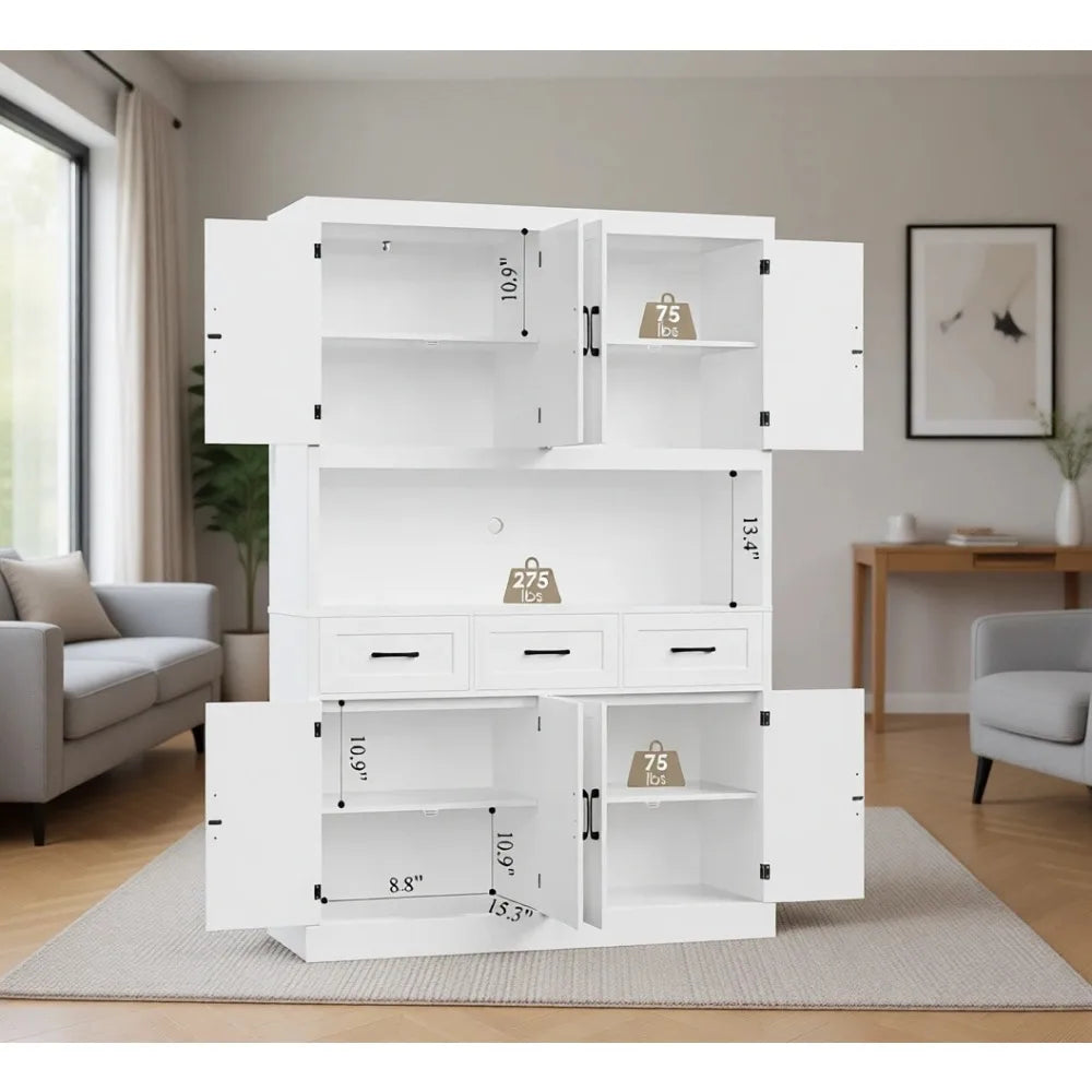 Modern Kitchen Pantry Cabinet With Metal Frame Storage Solution