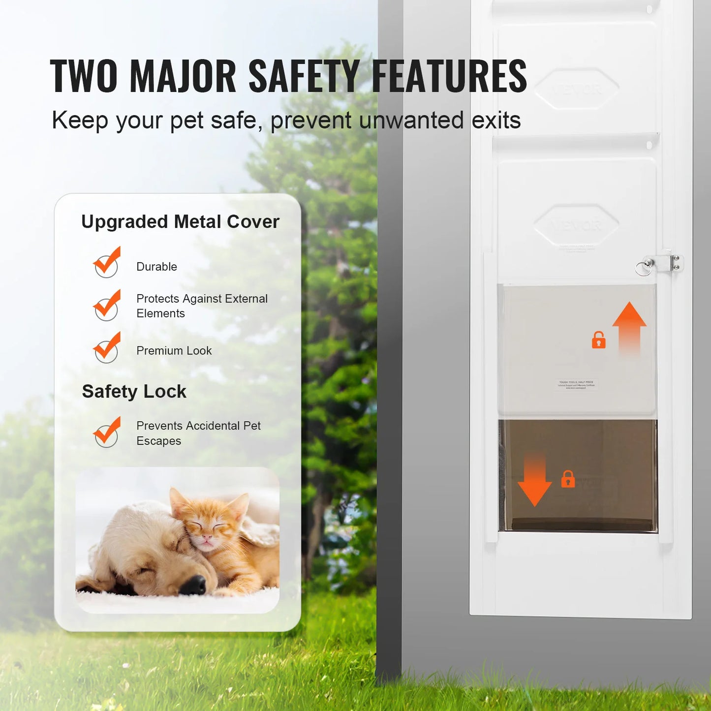 SucceBuy Adjustable Sliding Glass Pet Door Featuring Aluminum Frame