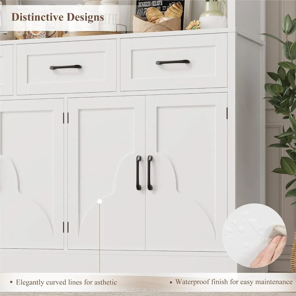 Modern Kitchen Pantry Cabinet With Metal Frame Storage Solution