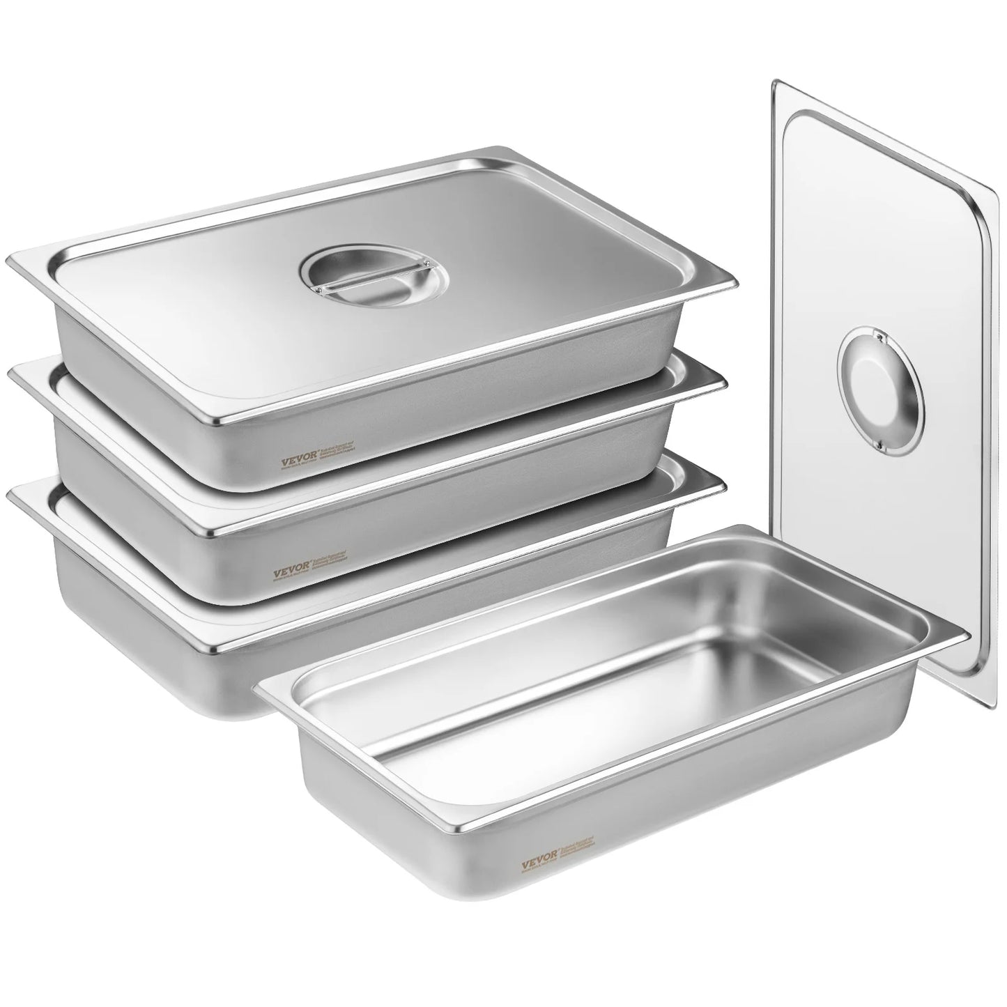 SucceBuy Commercial Stainless Steel Steam Table Pan With Lid