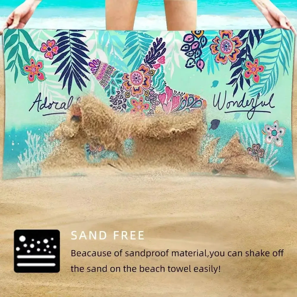 Microfiber Beach Towel Quick Dry Absorbent Portable Outdoor Camping Essential
