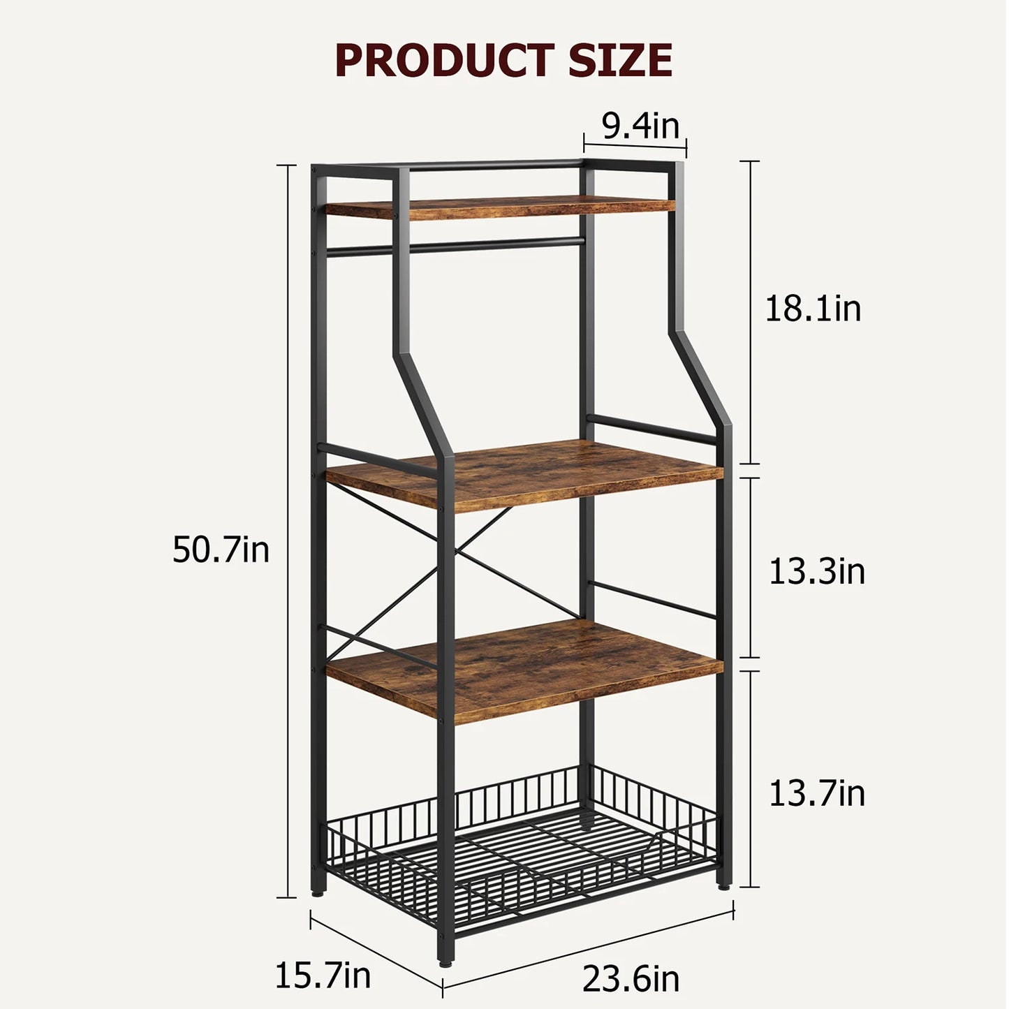 TWISTER.CK 4 Tier Microwave Oven Stand Kitchen Bakers Rack