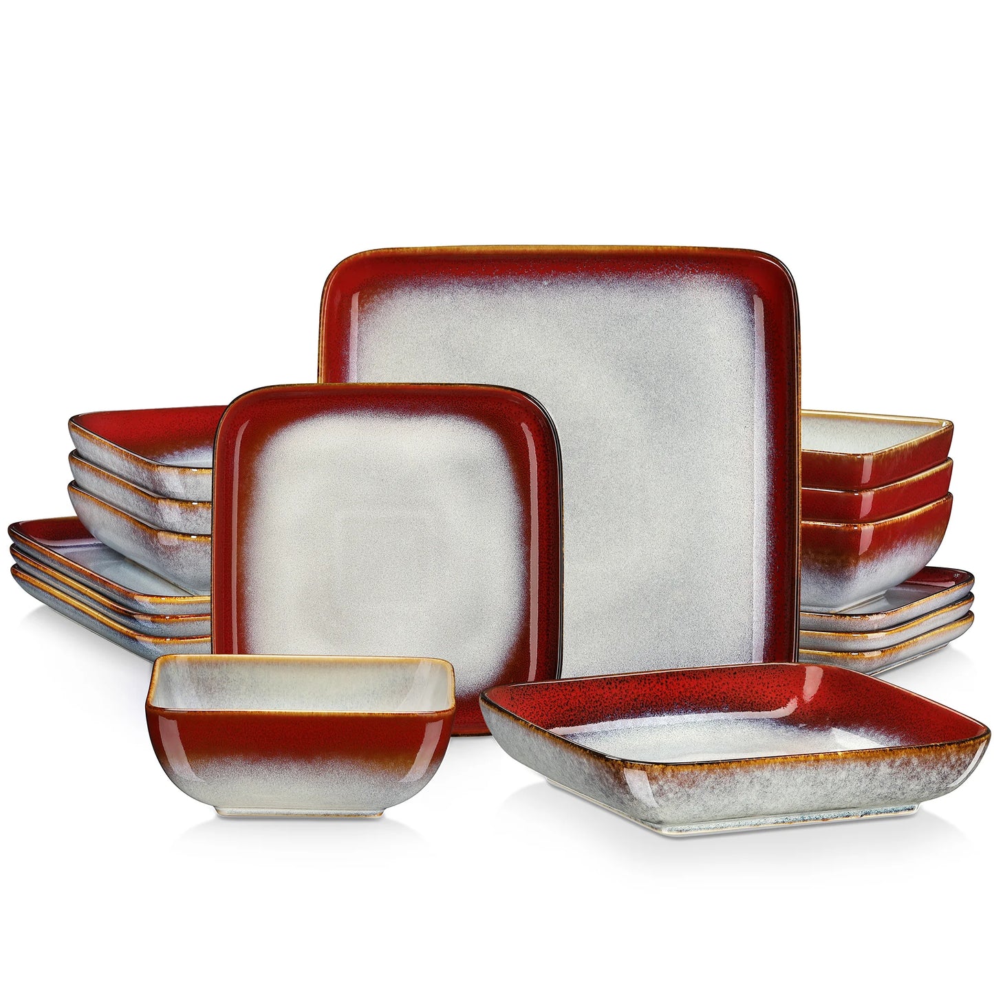 MALACASA Stern Dinner Set 16 Piece for Four People Ceramic