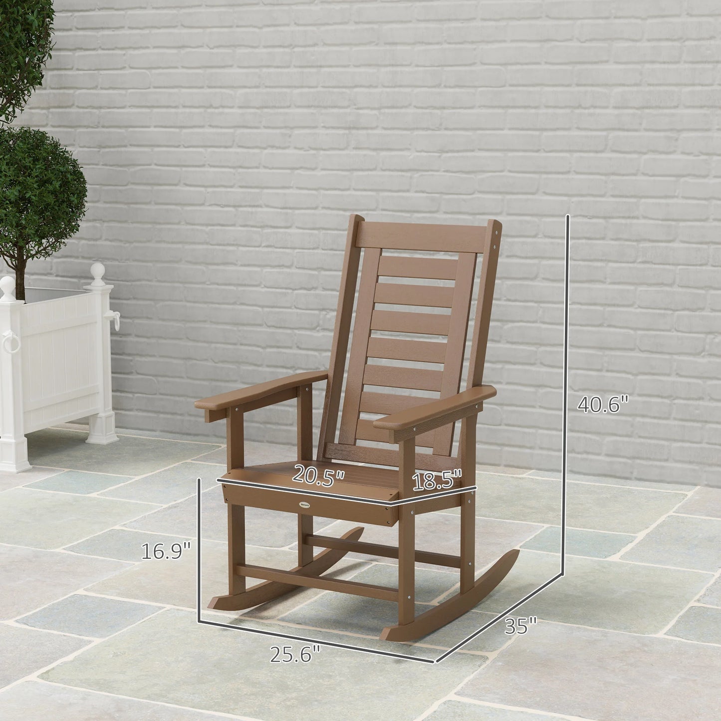 Outsunny High Back Outdoor Patio Rocking Chairs Set