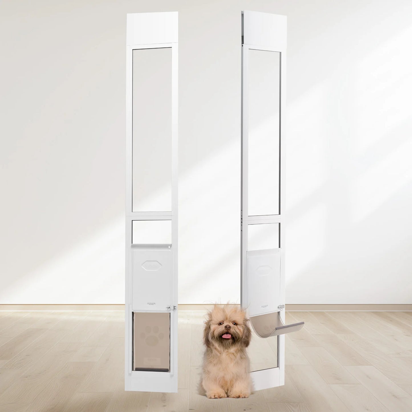 SucceBuy Adjustable Sliding Glass Pet Door Featuring Aluminum Frame