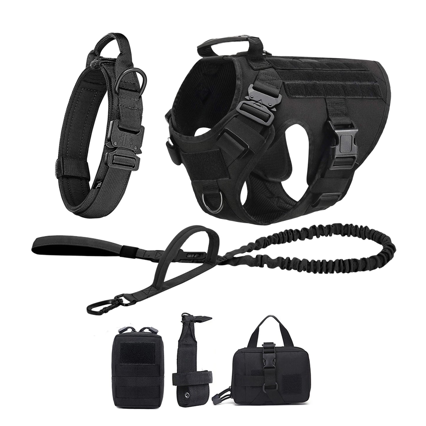 Tactical Padded Dog Harness With Quick Release Molle System