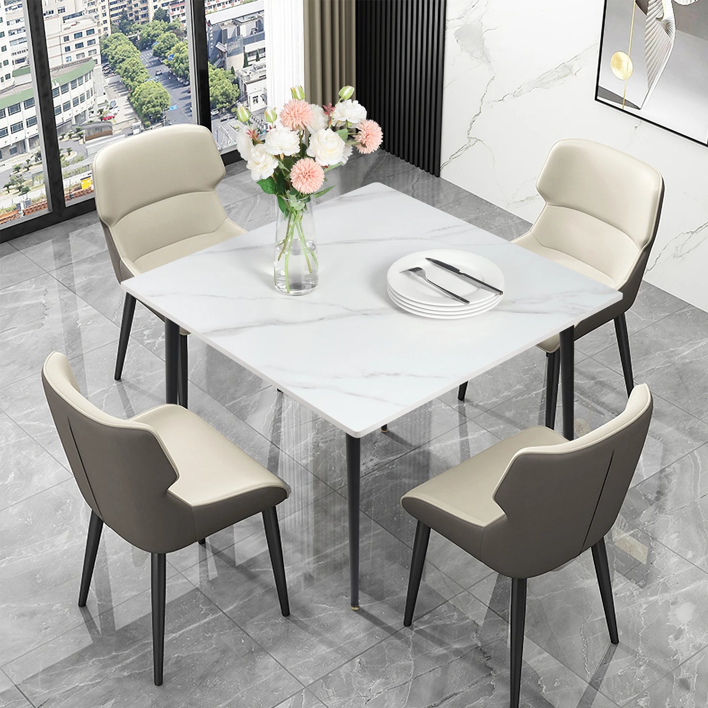 Wisfor Premium Slate Dining Table With Sintered Stone Top