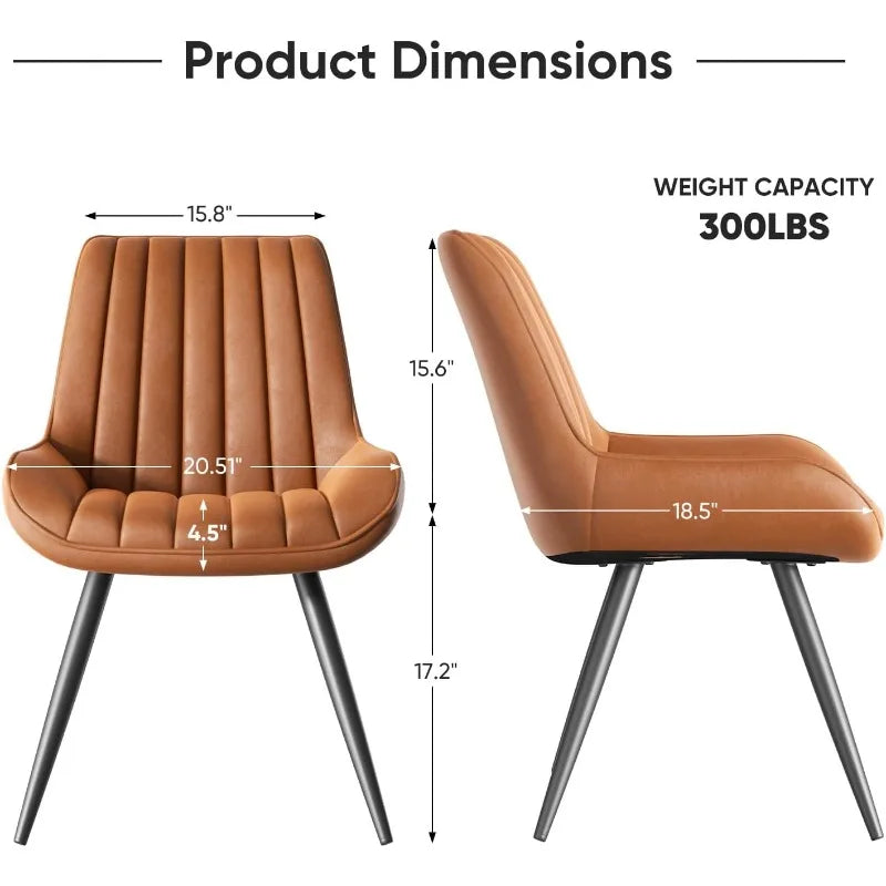 Nalupatio Modern Dining Chairs Set Of 6 Upholstered Fabric
