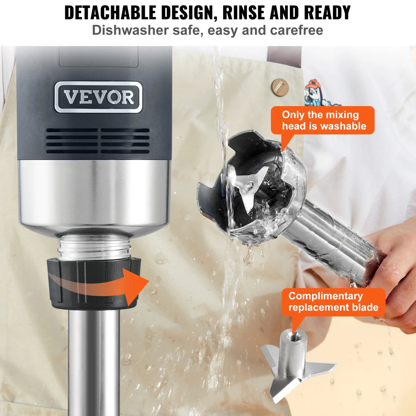 VEVOR Commercial Immersion Blender Heavy Duty Hand Mixer