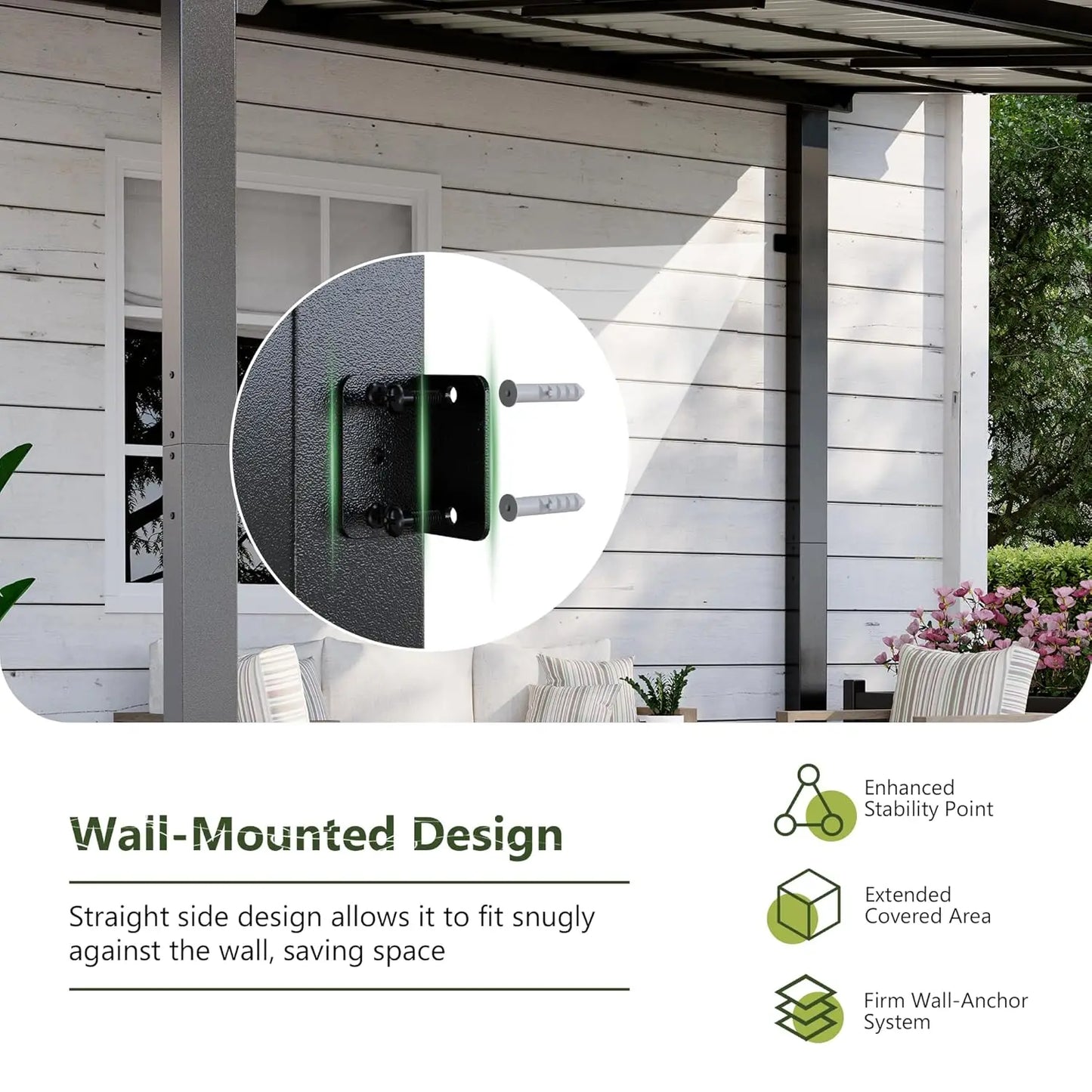 Lean To Gazebo With Hardtop Metal Roof For Backyard Deck