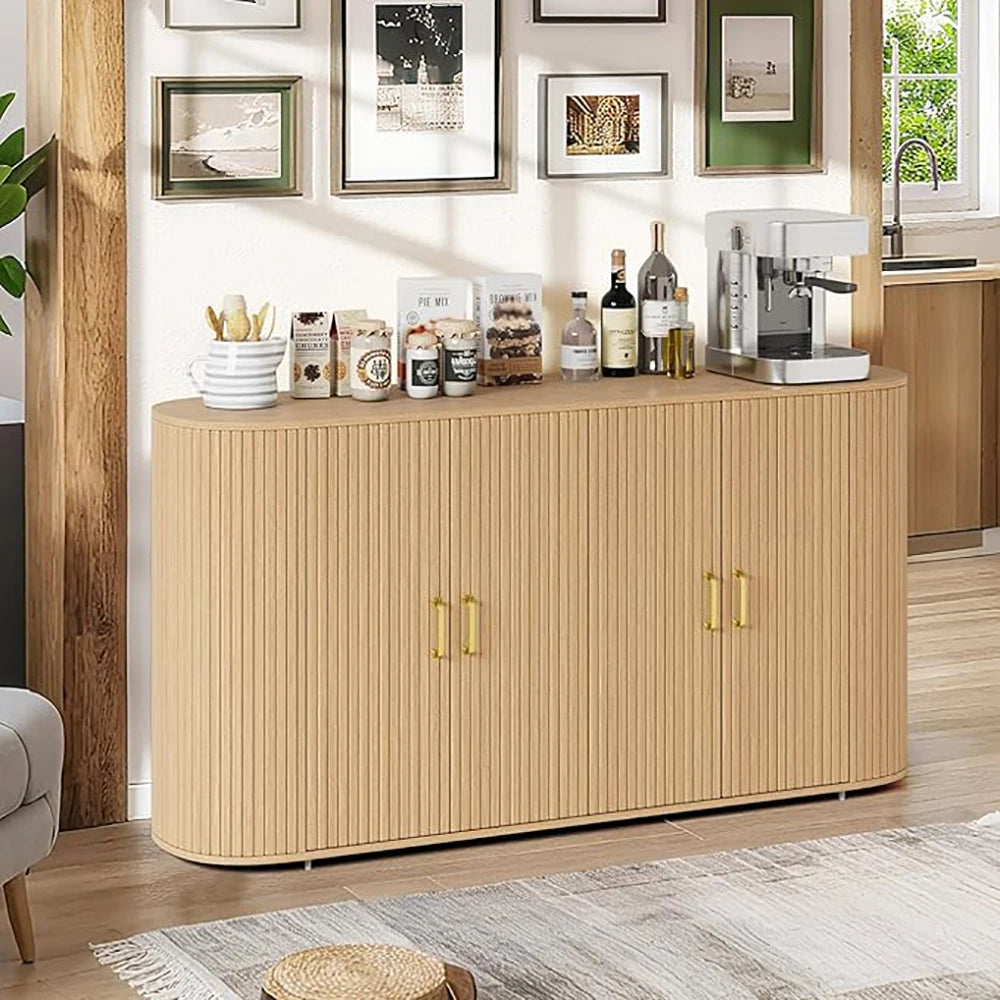 HiMISS Modern Sideboard Buffet Cabinet With Adjustable Shelves