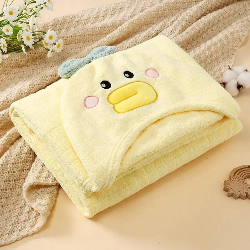 Absorbent Kids Hooded Bath Towel With Secure Snap Closure