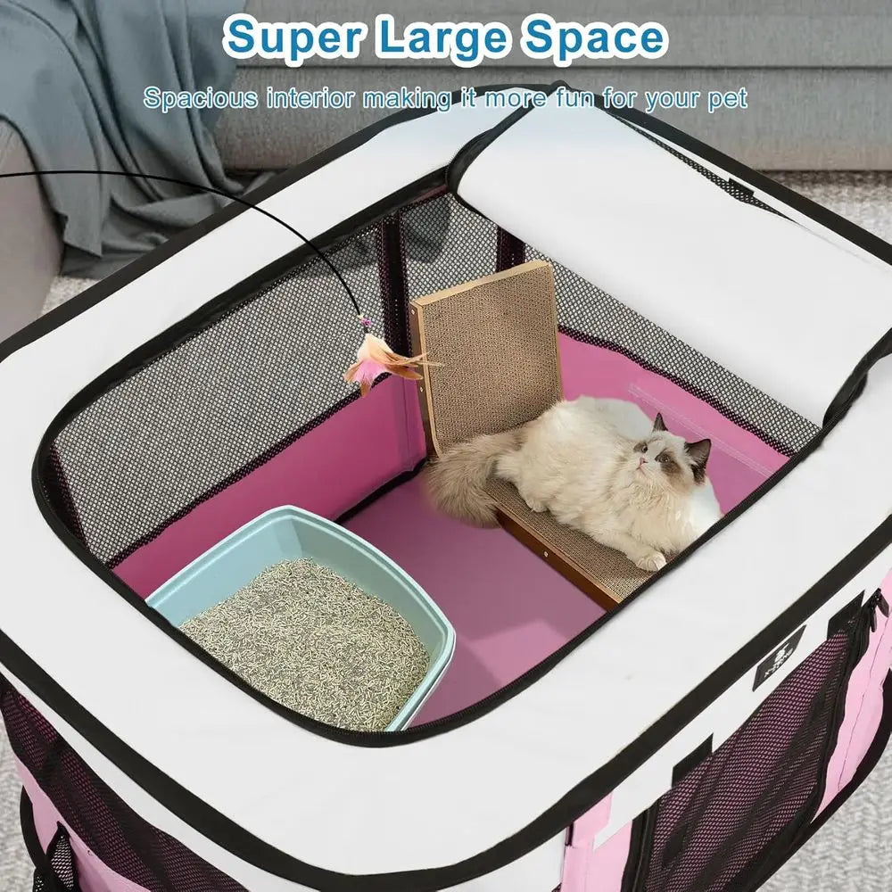 Portable Puppy Cat Play Pen Indoor Outdoor Tent Cage