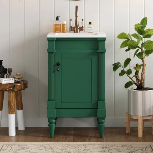 Modern Bathroom Vanity With Sink And Door Cabinet Storage