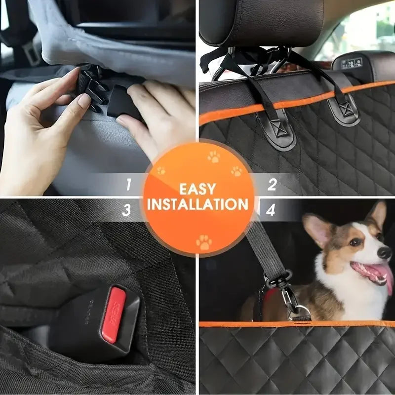 Dog Car Seat Cover Waterproof Hammock Nonslip Polyester Plaid