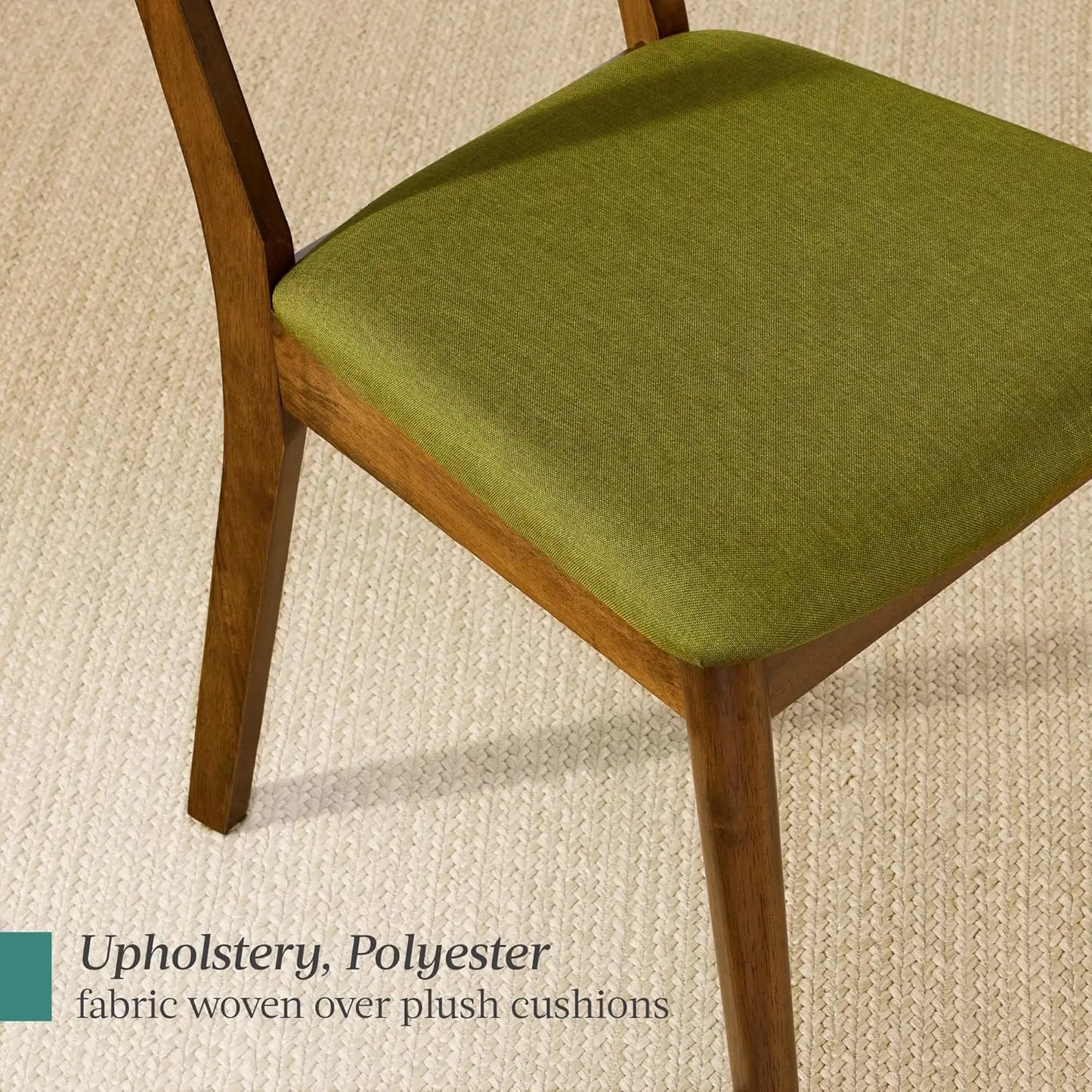 Dining Chairs Set of 2 Mid Century Modern Upholstered Wood